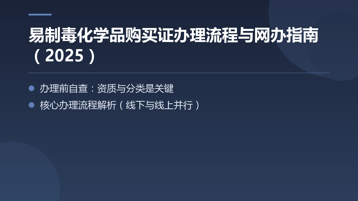易制毒化学品购买证办理流程与网办指南(2025) — 文章要点图