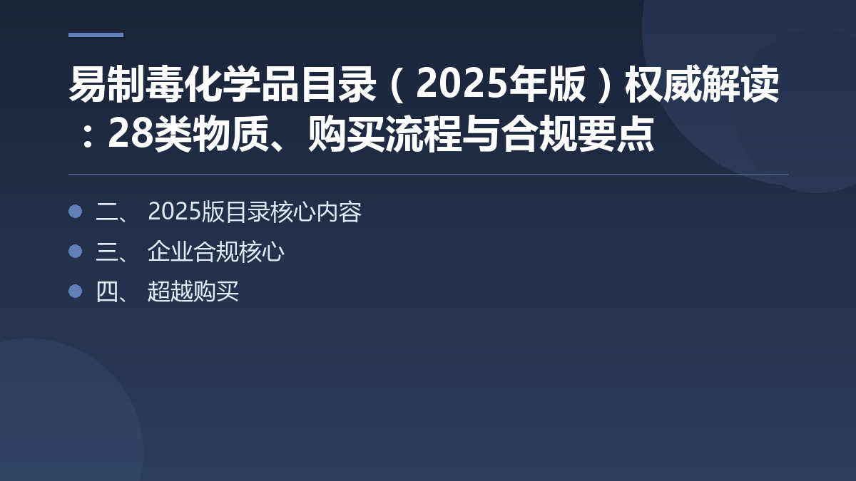 易制毒化学品目录(2025年版)权威解读:28类物质、购买流程与合规要点 — 文章要点图