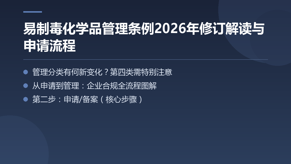 易制毒化学品管理条例2026年修订解读与申请流程 — 文章要点图