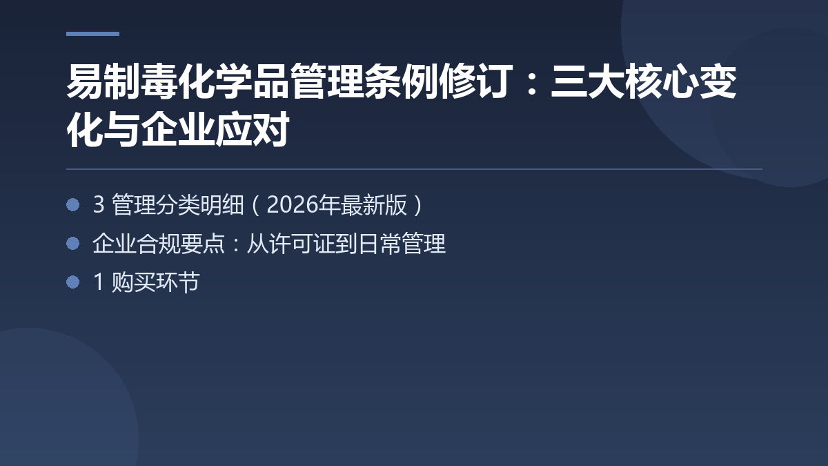 易制毒化学品管理条例修订：三大核心变化与企业应对 — 文章要点图