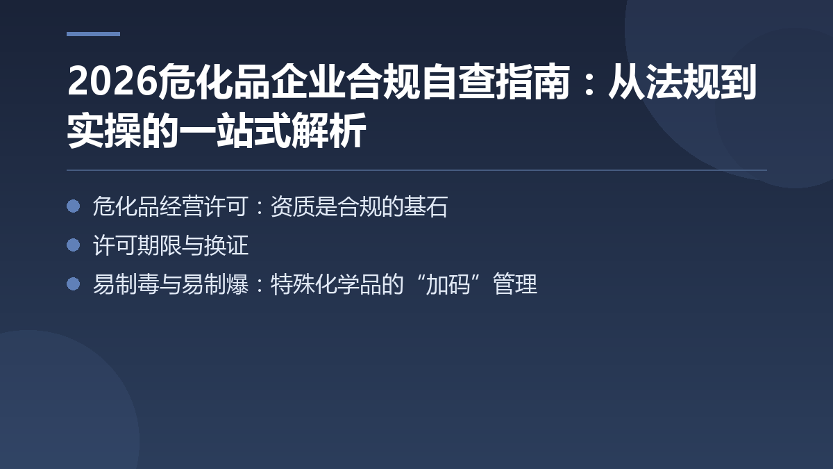 2026危化品企业合规自查指南:从法规到实操的一站式解析 — 文章要点图